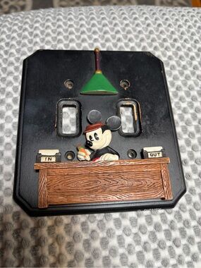 Vintage 1998 3D Disney Mickey Mouse Desk Double Toggle Switch Plate Light Cover